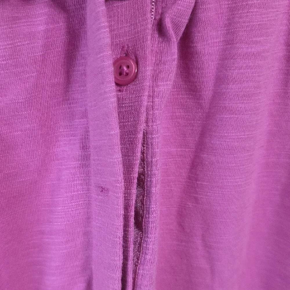 Soft Surroundings Mage/Pink Button Up Long Sleeve Lightweight Shirt Size Medium - Picture 2 of 7